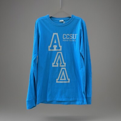 GREEK Honor Society ALPHA LAMBDA DELTA CCSU T-Shirt Long Sleeve BLUE SMALL S