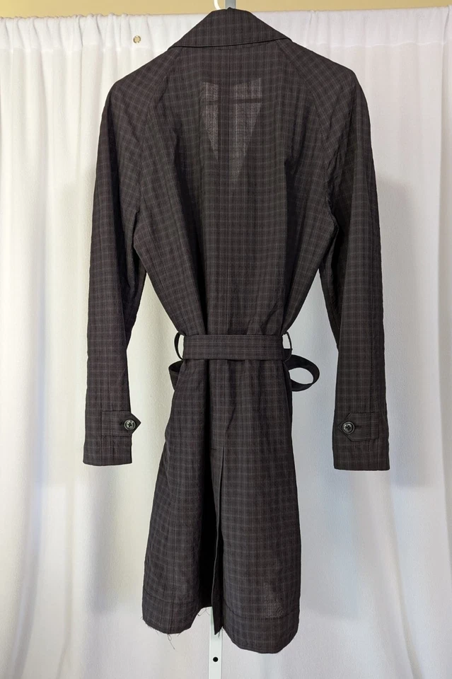 Chaqueta de trinchera Marc Jacobs Primavera 2015 Ropa de hombre a cuadros Madrás con cinturón 46 Italia Foto 4 de 4