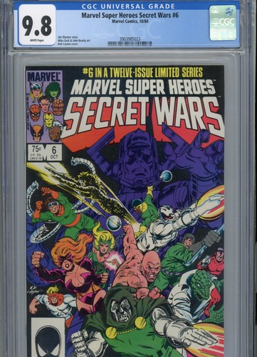 MARVEL SUPERHEROES SECRET WARS #6 MT 9.8 CGC WHITE PAGES ZECK ART LAYTON COVER