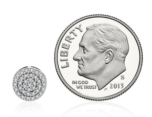 Diamond Earrings 10K White Gold Diamond Pave Diamond Cluster Studs .25ct - Picture 2 of 3