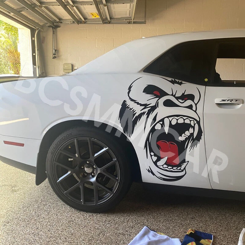 Car Sticker Waterproof Animal Decals Horror Ape Totem Decoration For Body Door Foto 4 de 4
