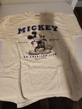 Vtg Disney Store Mickey Mouse Mens White T Shirt American Icon Since 1928 SZ M