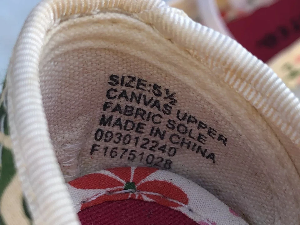 Circo Niño Niña Talla 5 1/2 Floral Lona Superior Dedos Abiertos Zapatos Suela de Tela Nuevo Foto 3 de 4