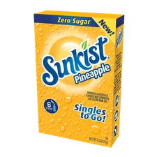 Sunkist Soda Pineapple Singles To Go Drink Mix - 0.53 OZ/ 6 CT - Pack of 3