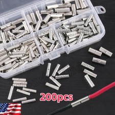 200Pcs Ferrule Crimp Wire Terminal Bare Copper Splice Butt Connectors 22-10 AWG