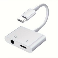 2 in 1 Charger and Headphone USB Type C to 3.5mm Aux Audio Cable Cord Adapter