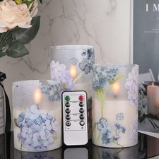 Flameless LED Pillar Candles with Remote Timer - Real Wax, 3 Sizes