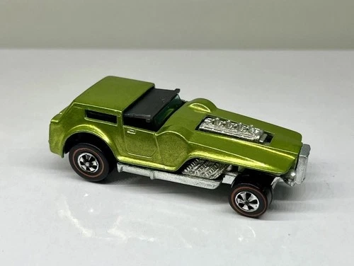 Vintage Hot Wheels Redline THE HOOD Bright Lime - MIRROR BASE - MINT