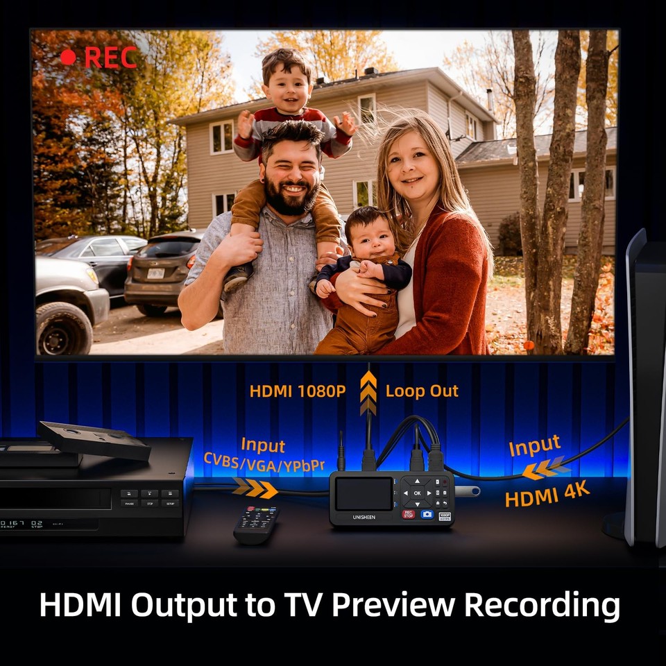 UNISHEEN 4K Capture Box-1080P 60FPS Video to Digital Converter 4K HDMI ...