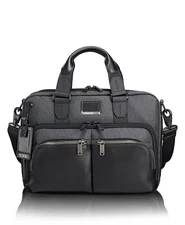 Tumi Alpha Bravo Albany Slim Commuter Brief Grey & Black