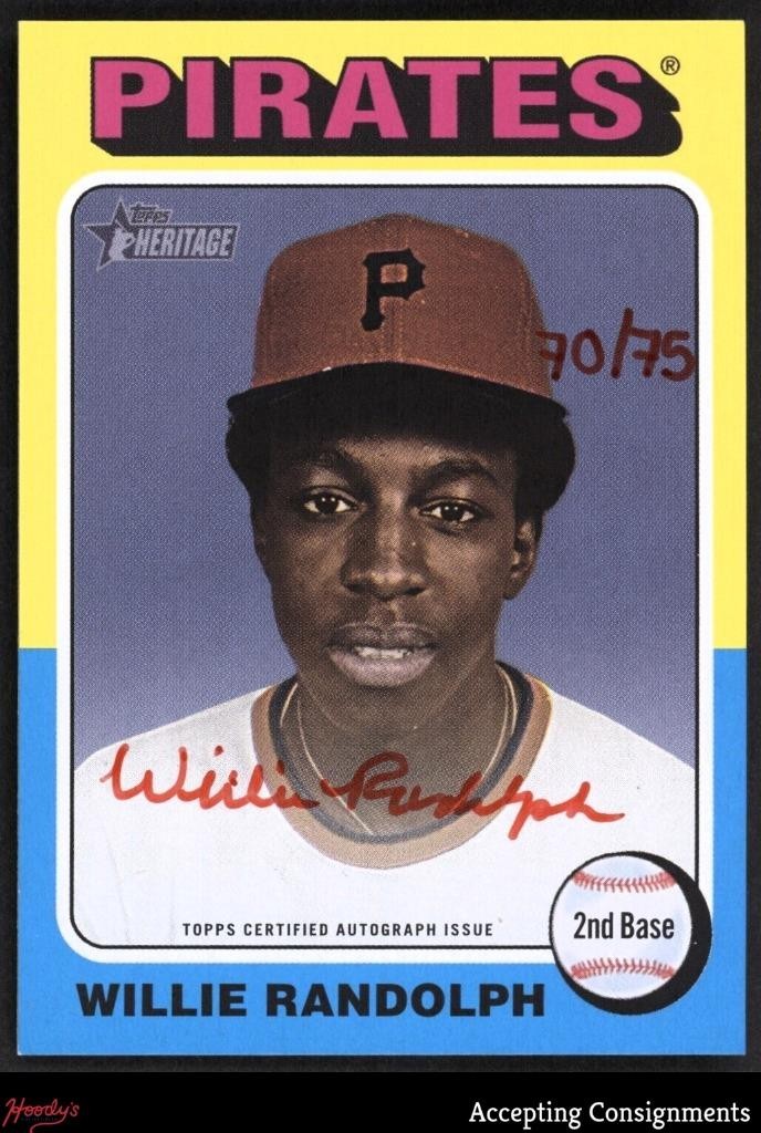 2024 Topps Heritage Real One Autographs Red Ink Willie Randolph AUTO 70/75