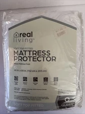 Waterproof Mattress Protector real living soft top fitted anti-microbial Queen