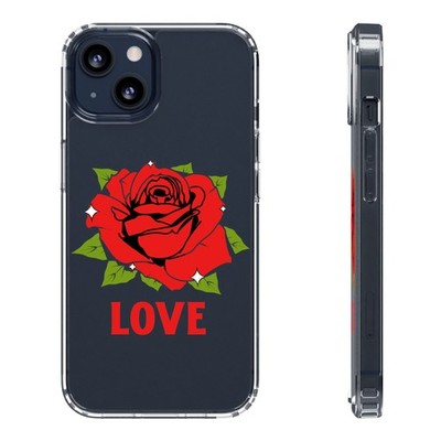 Red Rose LOVE phone case | Clear Case