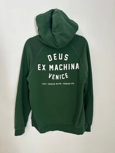 Deus Ex Machina Venice California Green Address Hoodie Sweatshirt Size Large - product listing photo