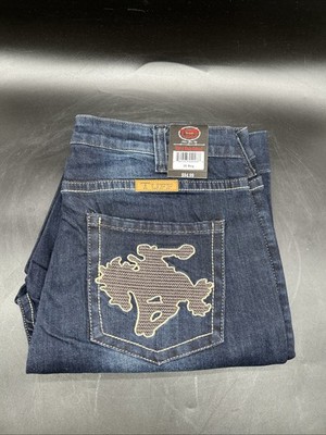 New Cowgirl Tuff Wild & Wooly Relaxed Jeans Size 35x33 Reg Bootcut High Waisted