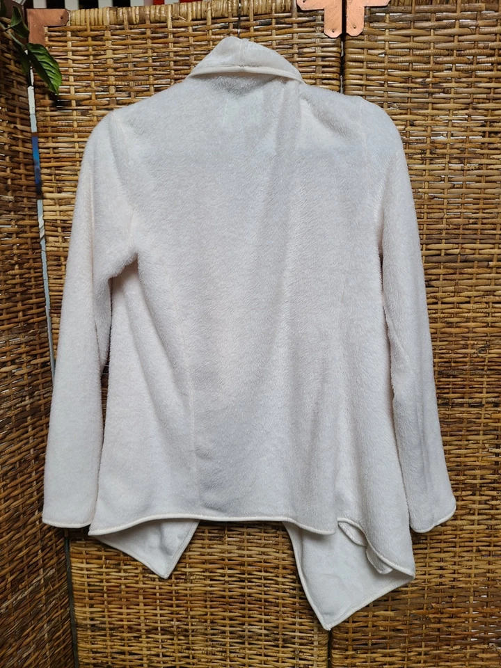 Chaqueta Blazer Mujer Colección Bagatelle Piel Sintética Drapeada Frente Abierto Talla S Marfil Foto 4 de 4