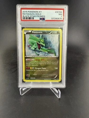 2015 POKEMON XY BLACK STAR PROMOS #XY64 RAYQUAZA-HOLO PSA 7