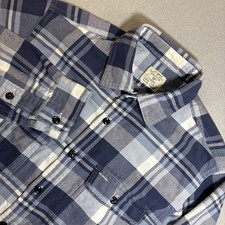 J.Crew Plaid Slim Fit Button Down Flannel Shirt Blue White Men's Small Preppy