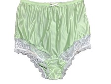 1X 2X Mushroom Gusset Granny Panty Silky Nylon Satin Brief Sissy Vintage styl