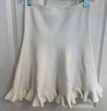 Cinq a Cept Cream Skater Skirt With Ruffle Hem Size S