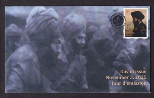 Canada 2025 limited edition private FDC - Private Singh Honouring Sikh Soldiers