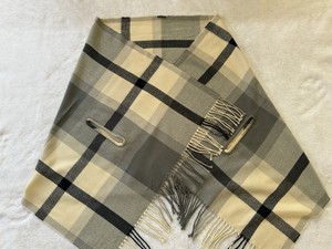 J. Crew Scarf Shawl Wrap With Fringe Accents And Arm Slots. Cream, Gray, Black