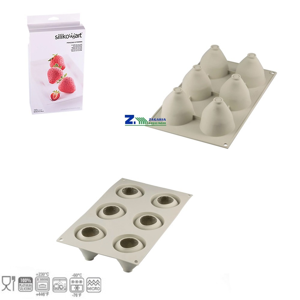 SILIKOMART STAMPO IN SILICONE FRAGOLE E PANNA  D.5.9xH.6.1 cm