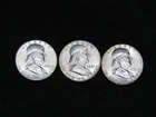 Lot of 3 1961 Franklin Silver Half Dollar 50c