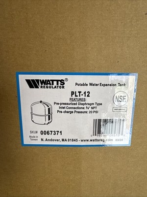Watts 0067371 PLT-12 Potable Water Expansion Tank 4.5 Gallon, 150 PSI