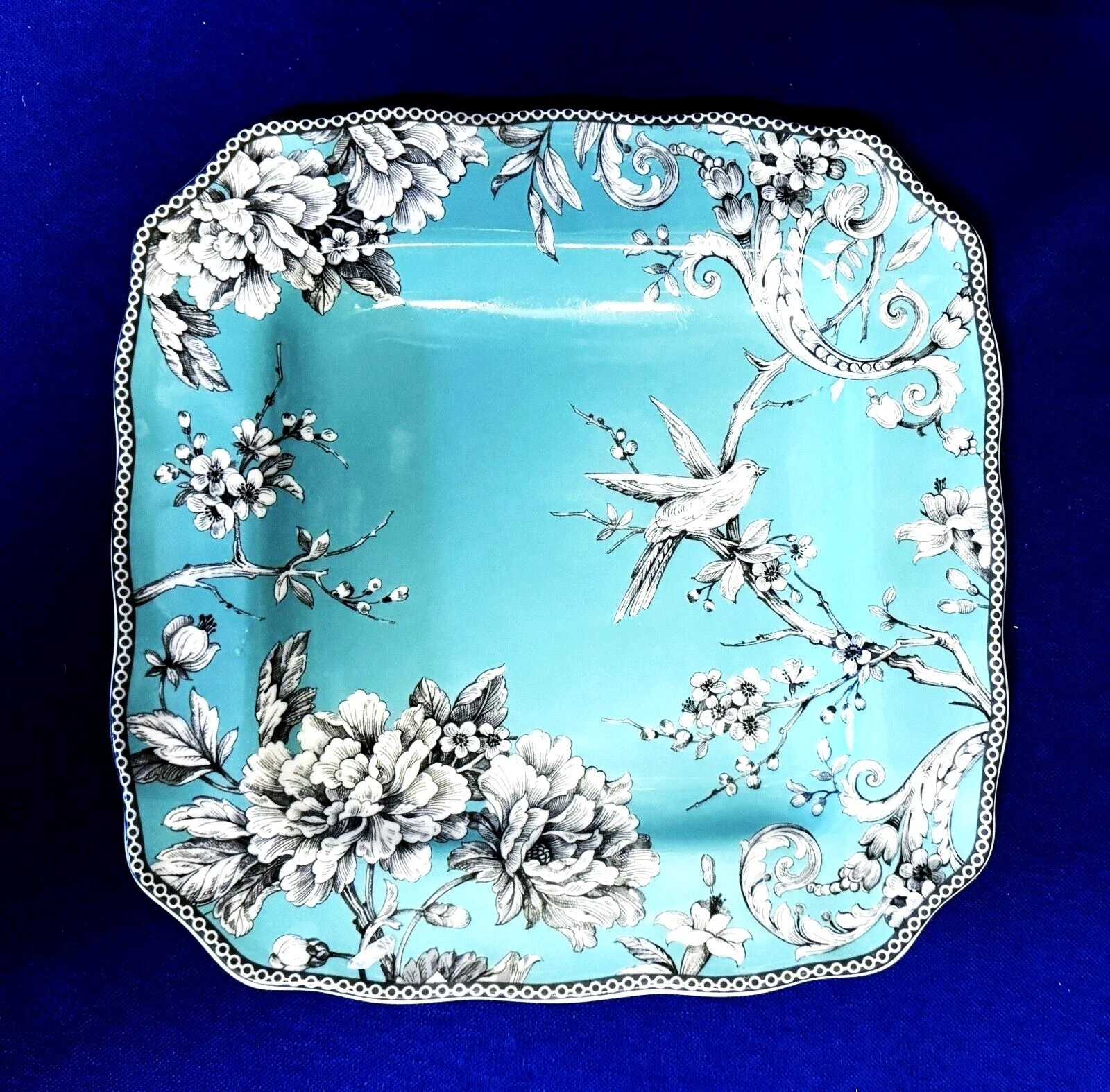 222 Fifth ADELAIDE TURQUOISE -- Square Dinner Plate 11