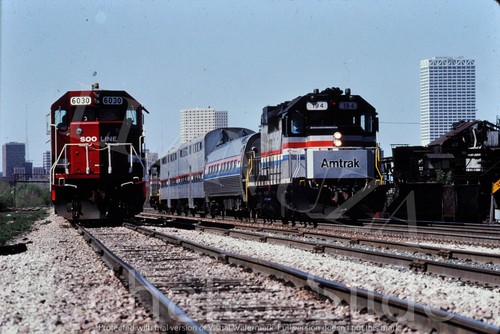 Original Slide SOO LINE - Amtrak at Milwaukee WI May 1989