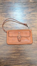 Coach Preowned Vintage Tan Leather Wristlet Buckle Bag