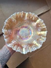 Pretty Fenton Carnival Glass Peach Opalescent Dragon & Lotus CRE Bowl