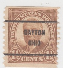 USA 1930. Warren Harding.  1½ cents. Precancel Dayton, Ohio.  #684. OH . Used