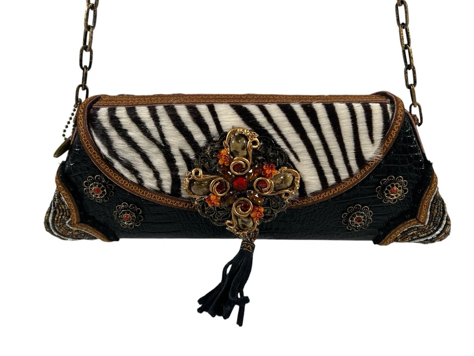 Mary Frances Beaded Zebra Handbag With Bag - Image 2 of 4