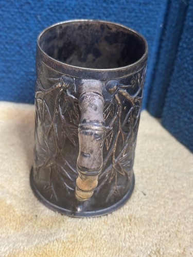 Antique Mug Large Bamboo China Trade Asian Chinese J G & Sons Help Identify - Picture 14 of 14