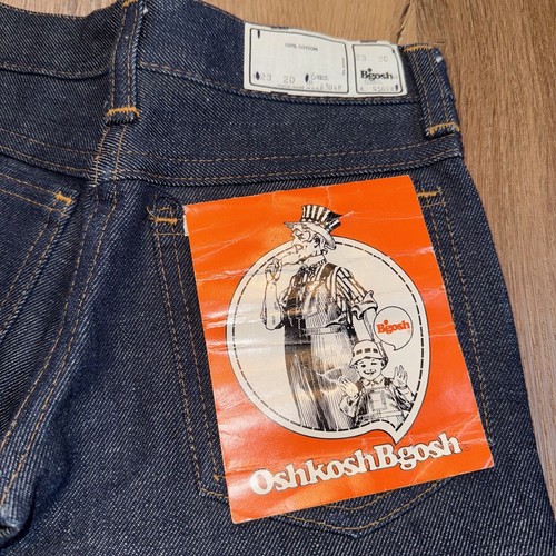 Vtg 70s Bell Bottom Blue Jeans Denim Oshkosh Bgosh Kids Youth Boys 6 Reg 23 20 - Picture 8 of 9