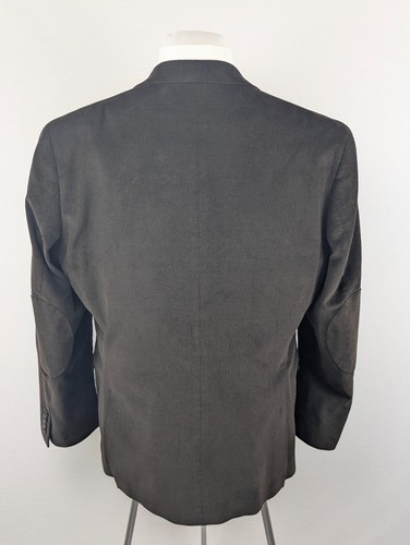 Adolfo Corduroy Sport Coat Blazer Men 44R Brown Cotton Elbow Patches Double Vent - Picture 5 of 20