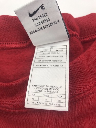 BNWT Vintage Men Nike Sweatshirt Red Sz X-Large Red Stitching Swoosh 90’s - Picture 6 of 7