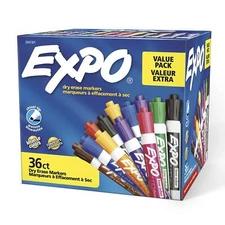 EXPO Dry Erase Markers 36 Count Assorted Colors Low Odor Quick Drying Ink