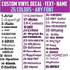 CUSTOM Vinyl Decal ANY TEXT NAME Personalized Lettering Sticker, 26 Colors, [2S]