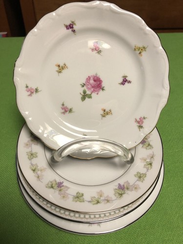 Mismatched China Bread Dessert Plates Set of 4 Pinks 6 3/8-6 1/2" Wedding - Picture 3 of 14
