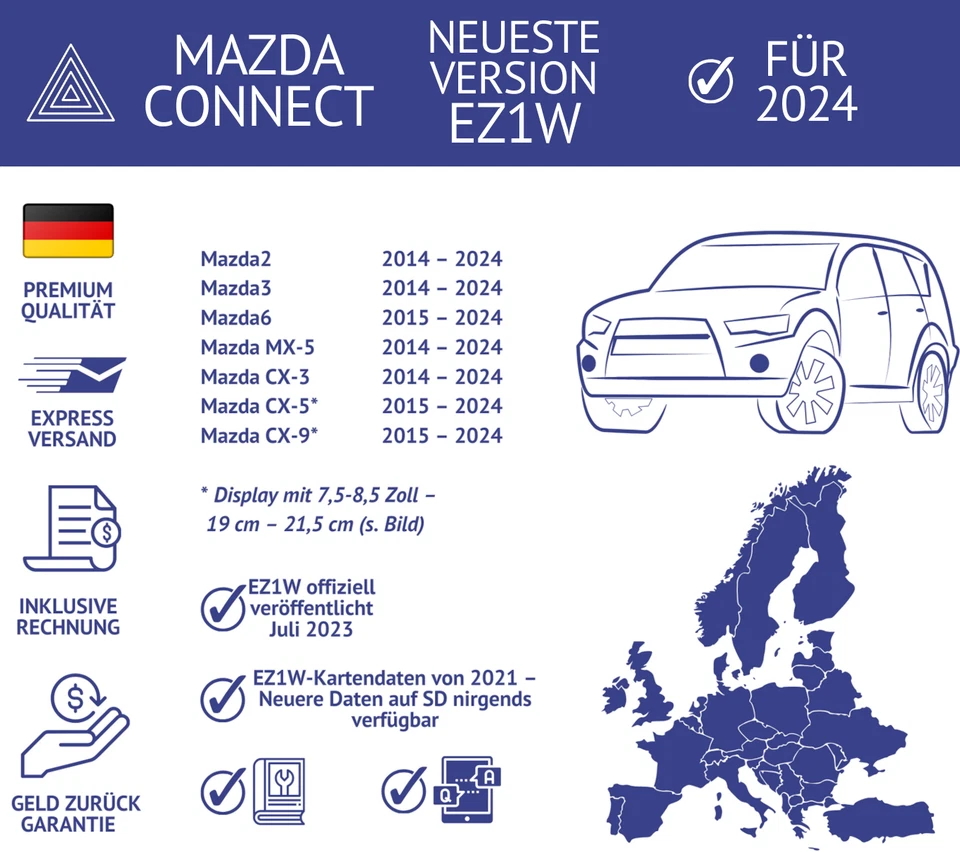 NEU MAZDA Europa Türkei Navigation SD Karte Mazda2 MAZDA3 CX3 CX5 CX9BJM766 EZ1W - Bild 2 von 4