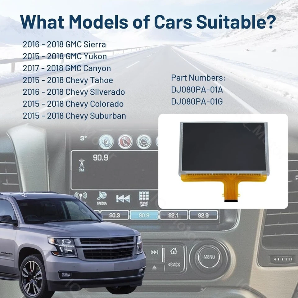 REPLACEMENT Radio Touch-Screen GLASS Digitizer LCD For15-18 Chevrolet GMC MYLINK - Image 4 of 4