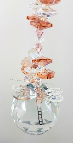 Silver Dragonfly Crystal Suncatcher gift for her, rainbow window suncatchers - Picture 7 of 39