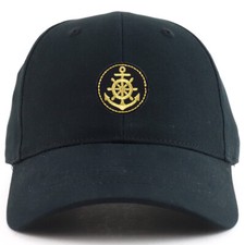 Kid's Gold Anchor Patch Youth Size Twill Cotton Structured Baseball Cap-FREESHIP
