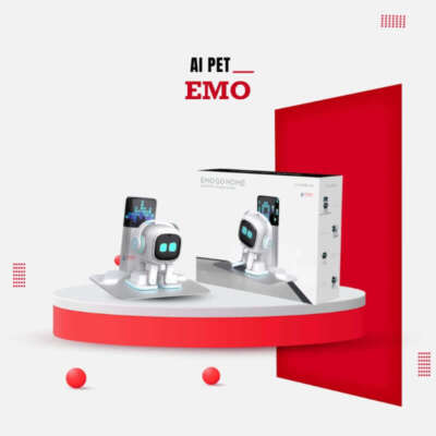 White Emo Go Home Robot – AI Pet with Voice & Charger | eBay UK