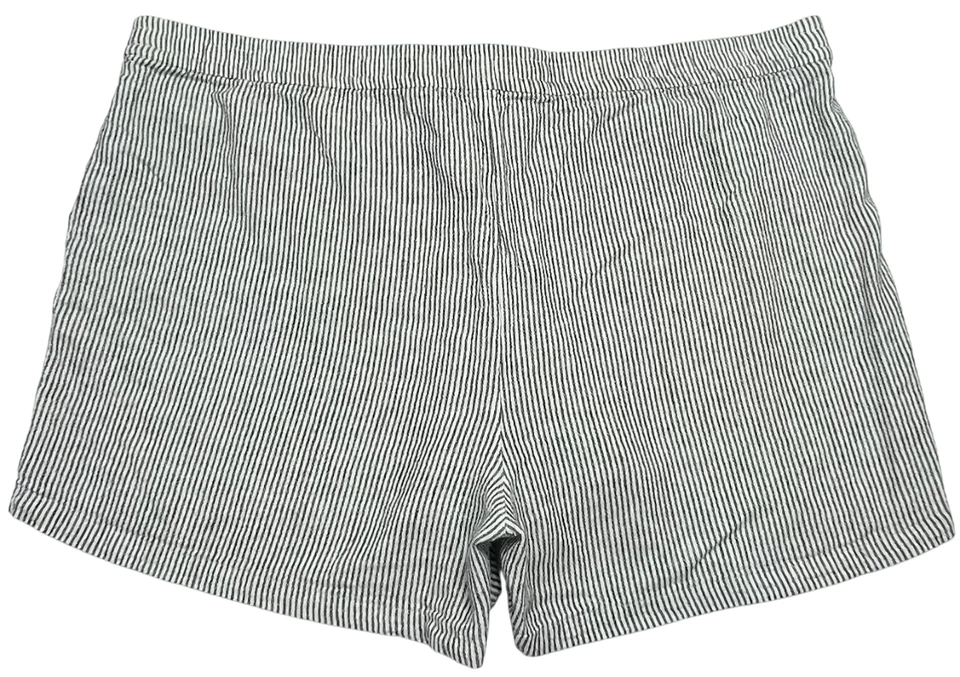 Pantalones Cortos J Crew Para Mujer (2X) Negro Blanco Rayas Mezcla de Lino Chino Playa Vacaciones Foto 2 de 4