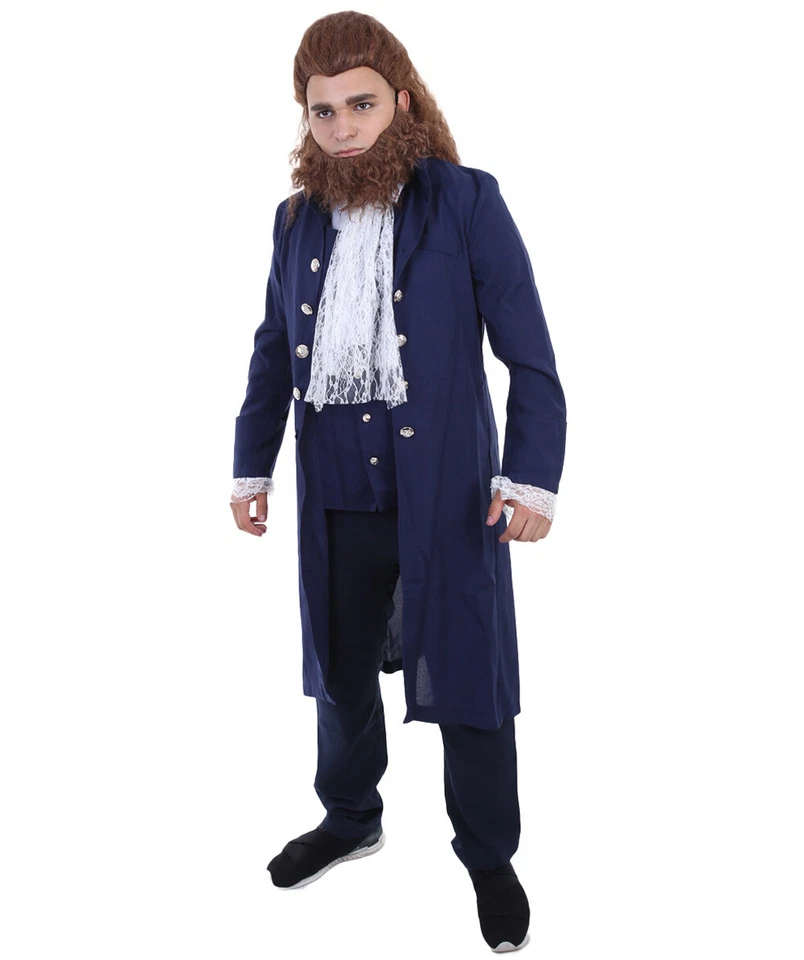 Peluca Wave Barba Azul Traje para Cosplay La Bella La Bestia Príncipe Adam HC-068 HM-175 Foto 4 de 4