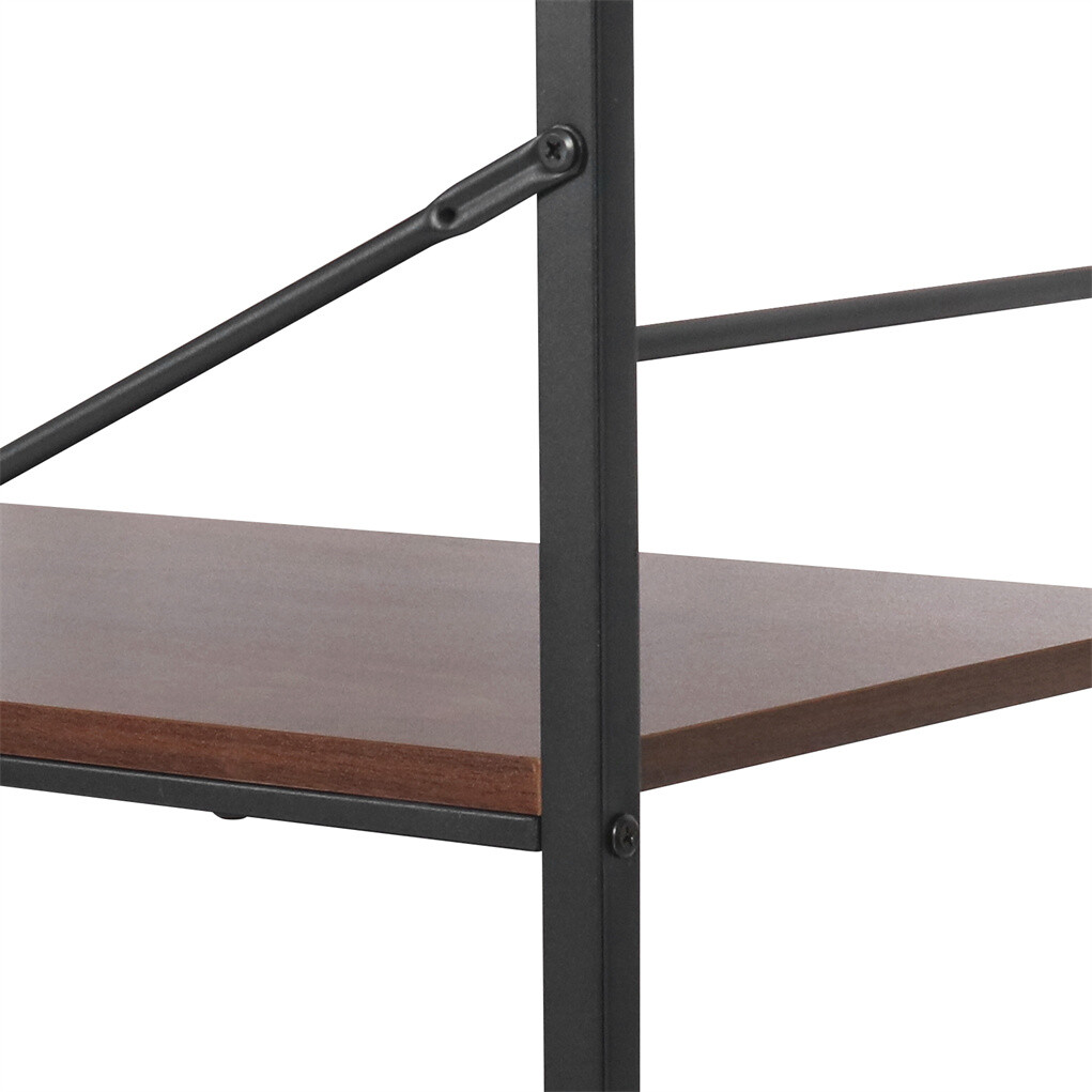 XXL Küchenregal Standregal Lagerregal mit 5 Ebenen Haken HolzMetall Industrial